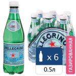 Вода ГАЗИРОВАННАЯ минеральная S.PELLEGRINO (С.Пеллегрино), 0,5 л, пластиковая бутылка, ИТАЛИЯ