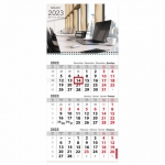 Календарь квартальный на 2023 г., 3 блока, 1 гребень, с бегунком, мелованная бумага, "БИЗНЕС", BRAUBERG, 114272