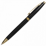 Ручка подарочная шариковая BRAUBERG "De Luxe Black", корпус черный, узел 1 мм, линия письма 0,7 мм, синяя, 141411