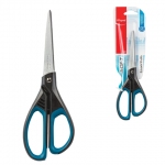 Ножницы MAPED (Франция) "Essentials Soft", 210 мм, прорезиненные ручки, черно-синие, европодвес, 468310, 469210, 468310