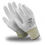 Перчатки полиэфирные MANIPULA ПОЛИСОФТ, полиуретановое покрытие (облив), размер 8 (M), белые, MG-166