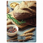Весы кухонные SCARLETT SC-KS57P65 "Хлеб", электронный дисплей, max вес 10 кг, тарокомпенсация, стекло