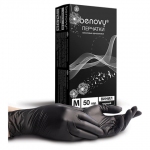 Перчатки одноразовые виниловые BENOVY 50 пар (100 шт.), размер M (средний), черные, -