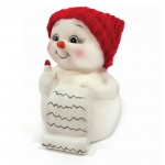 Фигурка новогодняя "Снеговик и список подарков", 8 см, керамика, 41746