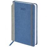 Ежедневник датированный 2023 А5 138x213 мм BRAUBERG "Mosaic", под кожу, синий, 114080