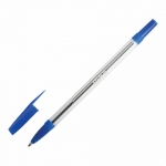 Ручка шариковая STAFF "BP-03", СИНЯЯ, корпус прозрачный, узел 1 мм, линия письма 0,5 мм, 143742