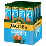 Напиток кофейный порционный растворимый JACOBS "4 в 1 Caramel", КОМПЛЕКТ 24 пакета по 12 г, 8051062