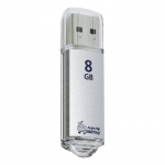 Флеш-диск 8 GB, SMARTBUY V-Cut, USB 2.0, металлический корпус, серебристый, SB8GBVC-S