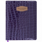 Дневник 1-11 класс 48 л., кожзам (твердая с поролоном), нашивка, BRAUBERG "CROCODILE", фиолетовый, 106211