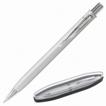 Ручка подарочная шариковая BRAUBERG "Vocale", СИНЯЯ, корпус серебристый с хромированными деталями, линия письма 0,5 мм, 143490