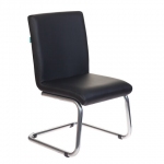 Кресло для приемных и переговорных CH-250-V, хром, экокожа, черное, 1098331