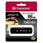 Флеш накопитель 16GB Transcend JetFlash 750, USB 3.0, Черный