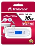 Флеш накопитель 16GB Transcend JetFlash 790, USB 3.0, Белый/Синий