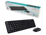 Logitech Комплект беспроводной клавиатура + мышь MK220, 1000 dpi, USB, черный.