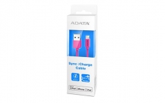Кабель A-DATA Lightning-USB для зарядки и синхронизации iPhone, iPad, iPod (сертифицирован Apple) 1м, Pink