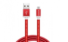 Кабель A-DATA microUSB-USB для зарядки и синхронизации 1м, металлический, Red