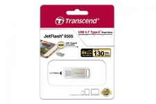 Флеш накопитель 16GB Transcend JetFlash 850, USB Type-C (3.1), OTG, серебряный