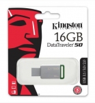 Флеш накопитель 16GB Kingston DataTraveler 50, USB 3.0, Металл/Зелёный