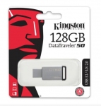 Флеш накопитель 128GB Kingston DataTraveler 50, USB 3.0, Металл/Чёрный