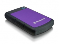 Внешний жесткий диск 1TB Transcend StoreJet 25H3P, 2.5", USB 3.0, противоударный, Черный/Фиолетовый