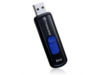 Флеш накопитель 64GB Transcend JetFlash 500, USB 2.0, Черный/Синий
