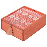 Коробка деревянная «Скандик», большая, красная 22,5х27х10 см