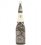 Чехол на бутылку Snow Fairy, серый 27х12 см, акрил