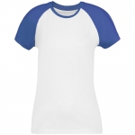 Футболка женская T-bolka Bicolor Lady, белая с синим
