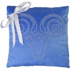 Декоративная подушка «Овен», синяя