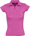 Рубашка поло женская без пуговиц Pretty 220 ярко-розовая