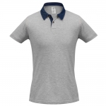Рубашка поло мужская DNM Forward серый меланж/синий джинс