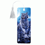 Закладка для книг 3D, BRAUBERG, объемная, "Белый тигр", с декоративным шнурком-завязкой, 125754