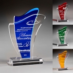 Награда из прозрачного и цветного акрила на постаменте AA200-BL