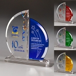 Награда из прозрачного и цветного акрила на постаменте AA372-BL