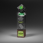 Награда с подсветкой из стекла и натурального дерева (американский орех) CL624 C-GN