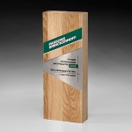 Награда из натурального дерева (дуб) с металлической пластиной WA012