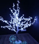 Светодиодное дерево Сакура Rich LED, 1,5 м, белые ветки, 480LED, 24 B, IP65, белое