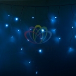 Гирлянда Айсикл (бахрома) LED, 2,4х0,6м на прозрачном проводе, диоды синие