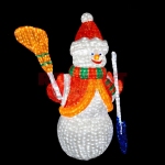 Фигура акриловая Снеговик с лопатой и метлой, высота160см, 3160 диодов