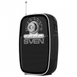 Радиоприёмник SVEN SRP-445, 3 Вт, FM/AM, USB, microSD, пластик, аккумулятор, черный, SV-017118