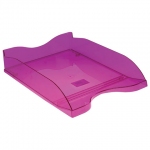 Лоток горизонтальный для бумаг СТАММ "Люкс", А4 (350х255х70 мм), тонированный фиолетовый, ЛТ612