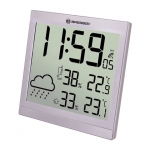 Метеостанция BRESSER TemeoTrend JC LCD, термодатчик, гигрометр, часы, будильник, серебро, 73269