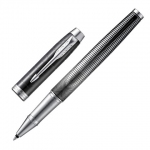 Ручка-роллер PARKER "IM Metallic Pursuit CT", корпус темно-серый, хромированные детали, черная, 2074145