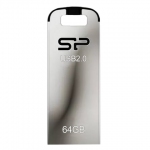Флеш-диск 64 GB, SILICON POWER Touch T03, USB 2.0, металлический корпус, серебристый, SP64GBUF2T03V1F