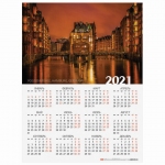 Календарь настенный листовой, 2021 год, А2 формат, 45х60 см, "Уголок европы", HATBER, Кл2_23506