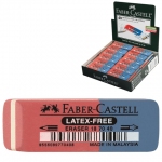 Ластик FABER-CASTELL "Latex-Free", 50x18x8 мм, красно-синий, прямоугольный, скошенные края, 187040
