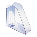 Лоток вертикальный для бумаг СТАММ "Фаворит" (235х240 мм), ширина 90 мм, тонированный голубой, ЛТ702