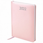 Ежедневник датированный 2022 А5 138x213 мм BRAUBERG "Profile", балакрон, светло-розовый, 112767
