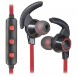 Наушники с микрофоном (гарнитура) DEFENDER OUTFIT B725, Bluetooth, беспроводные, черные с красным, 63726
