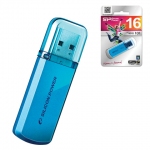 Флеш-диск 16 GB, SILICON POWER Helios 101, USB 2.0, металлический корпус, голубой, SP16GBUF2101V1B